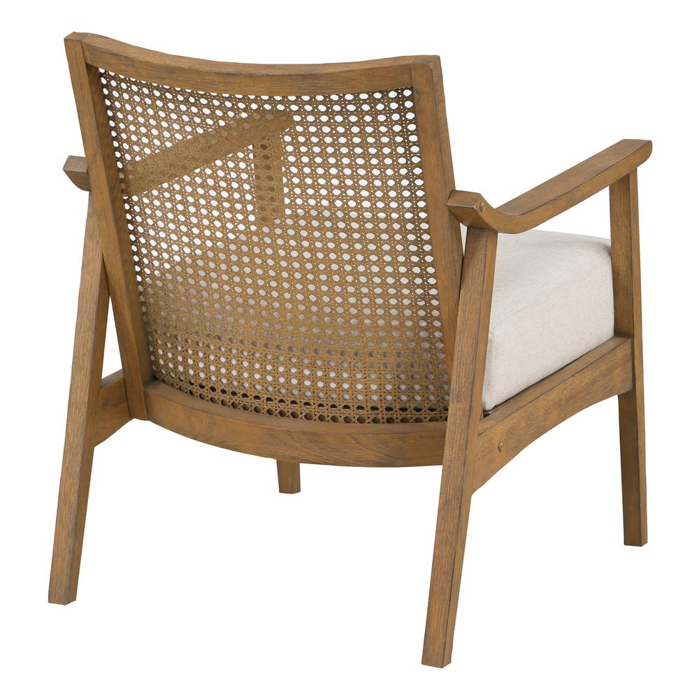 Alaina Cane Back Arm Chair in Linen Fabric with Coastal Wash. Picture 4