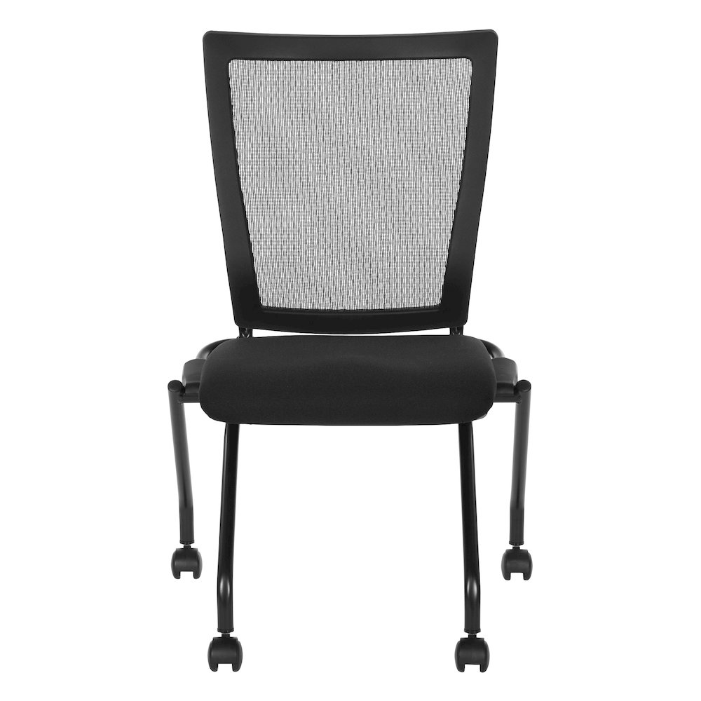 PU Padded Back Soft-Flex Frame Progrid Mesh Back Armless Folding Chair. Picture 4