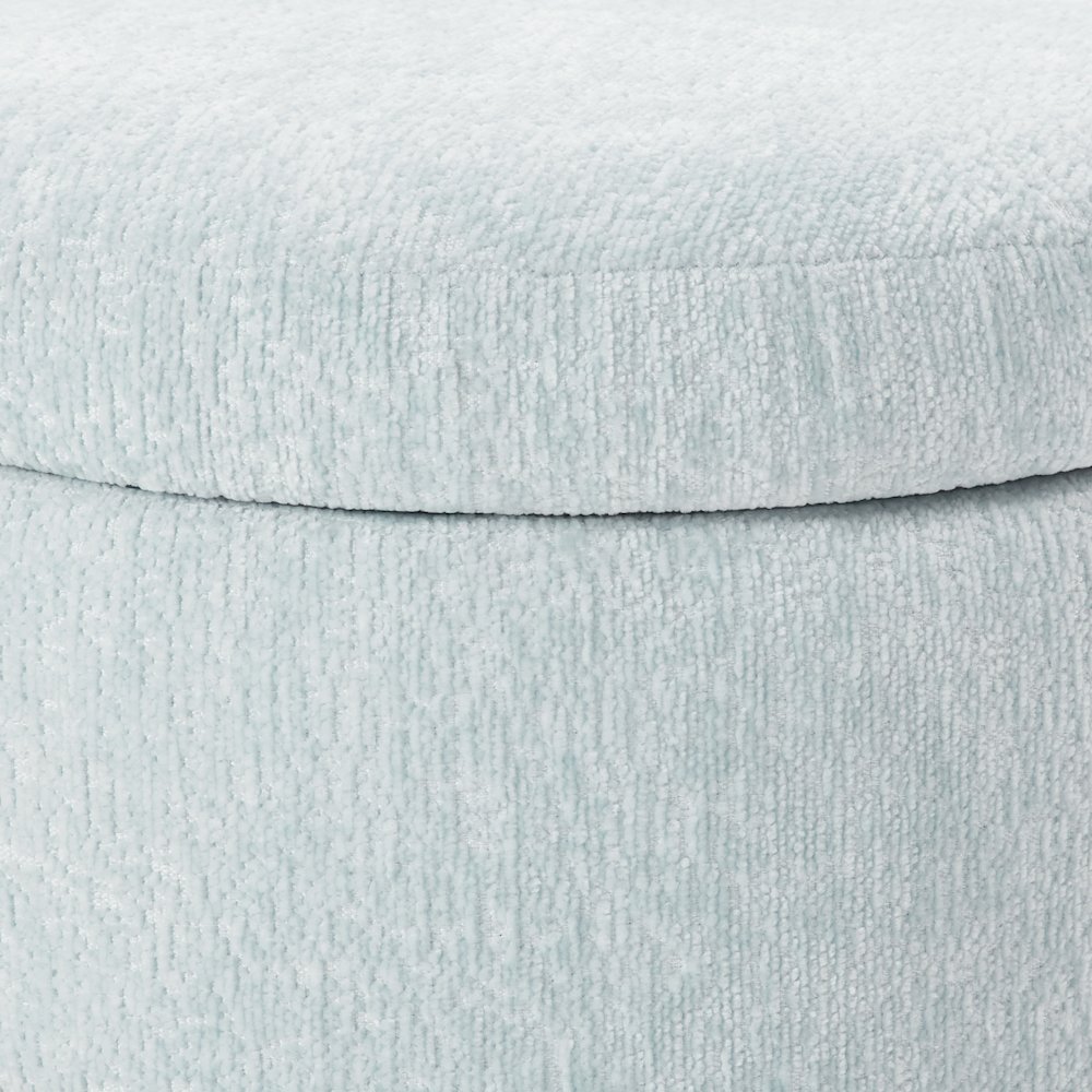 Annie Storage Ottoman in Sky Fabric with Natural Finish Legs. Picture 6