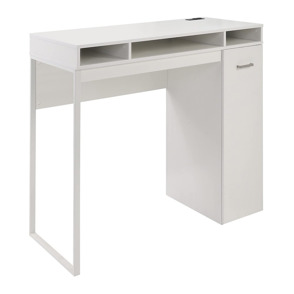 Ravel 47"W Desk with Storage in White Finish KD, RV9848-WH. Picture 3