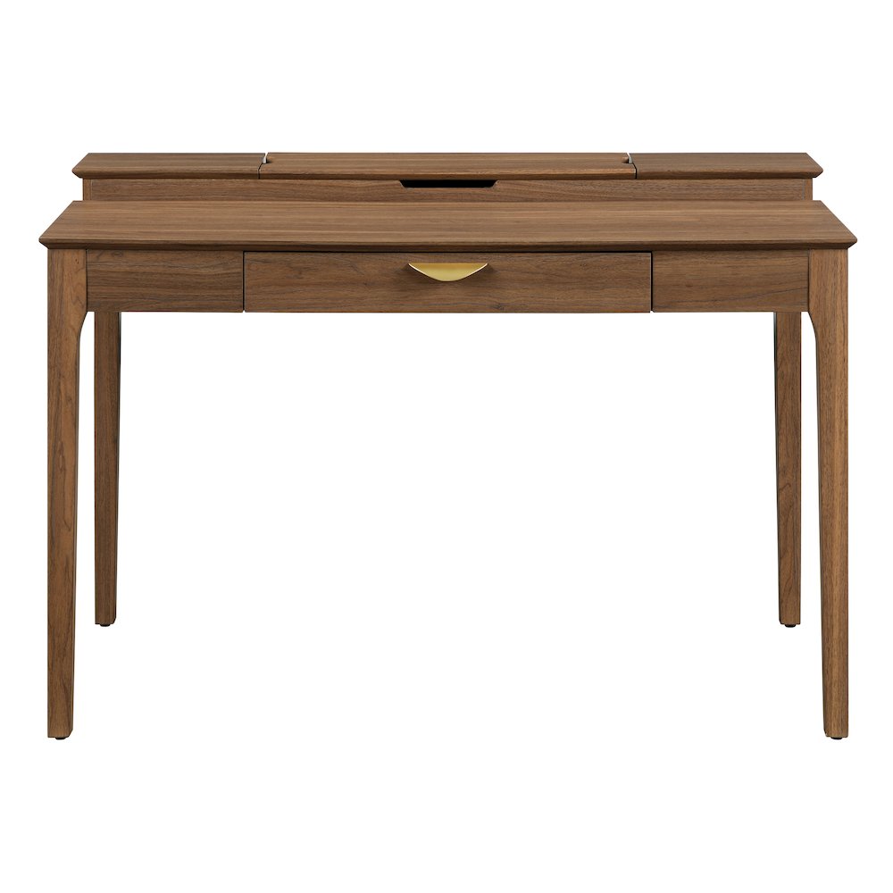 Angelina Desk with Shelf Storage Hutch with Majestic Walnut Finish. Picture 2