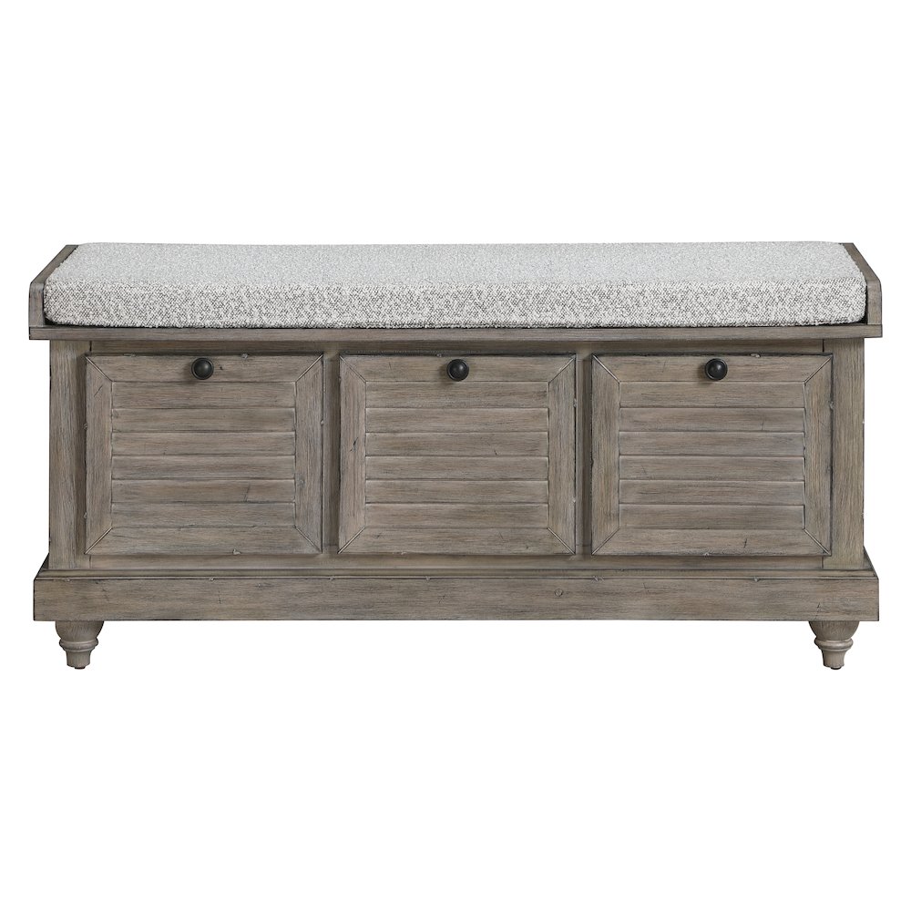 Dover Storage Bench In Goldstone Finish With Salt And Pepper Cushion Asm. Picture 4