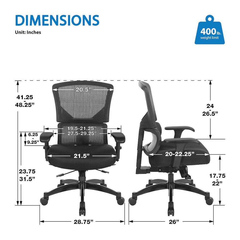 Big & Tall Vertical Matrix Seat and Back Manager's Chair. Picture 8