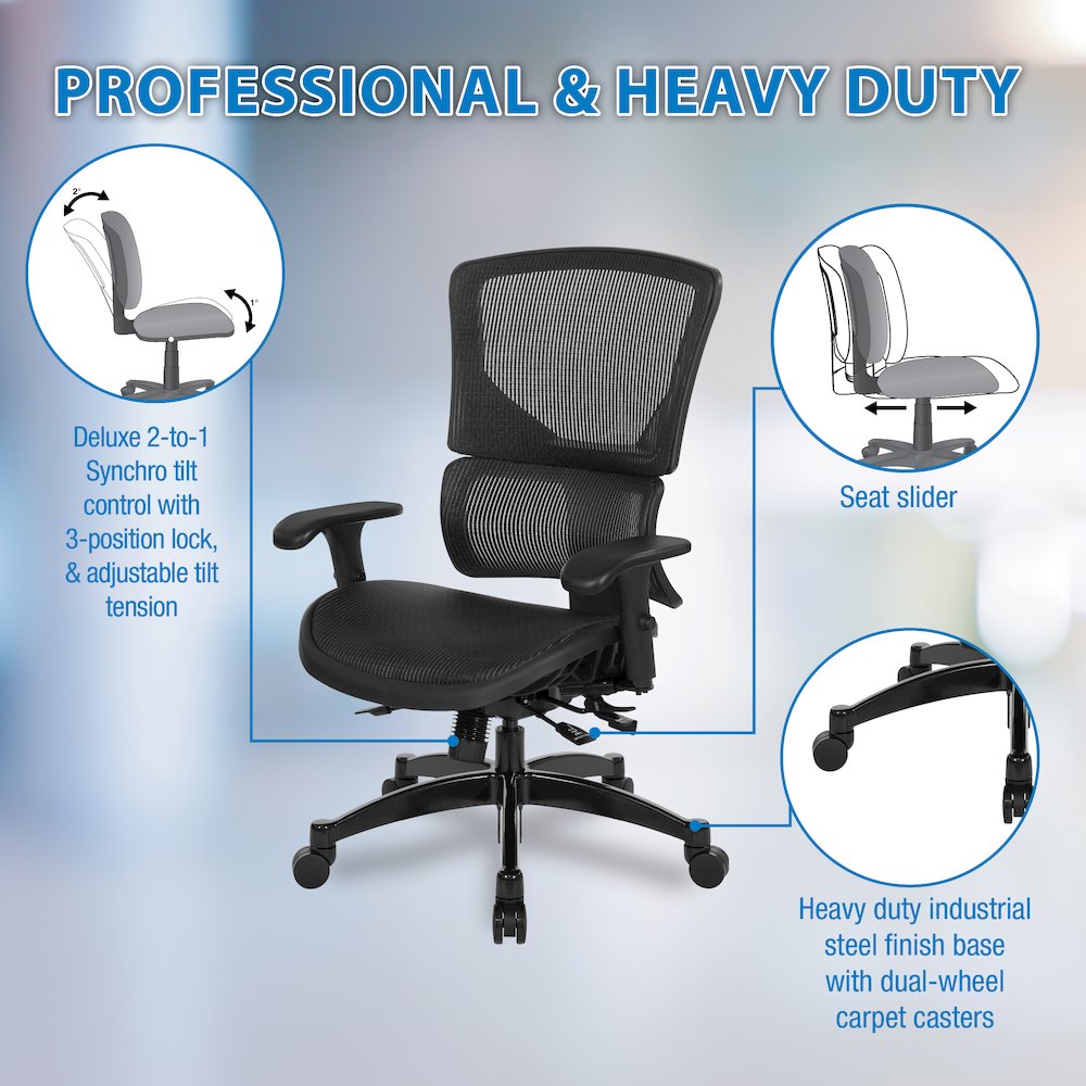 Big & Tall Vertical Matrix Seat and Back Manager's Chair. Picture 12