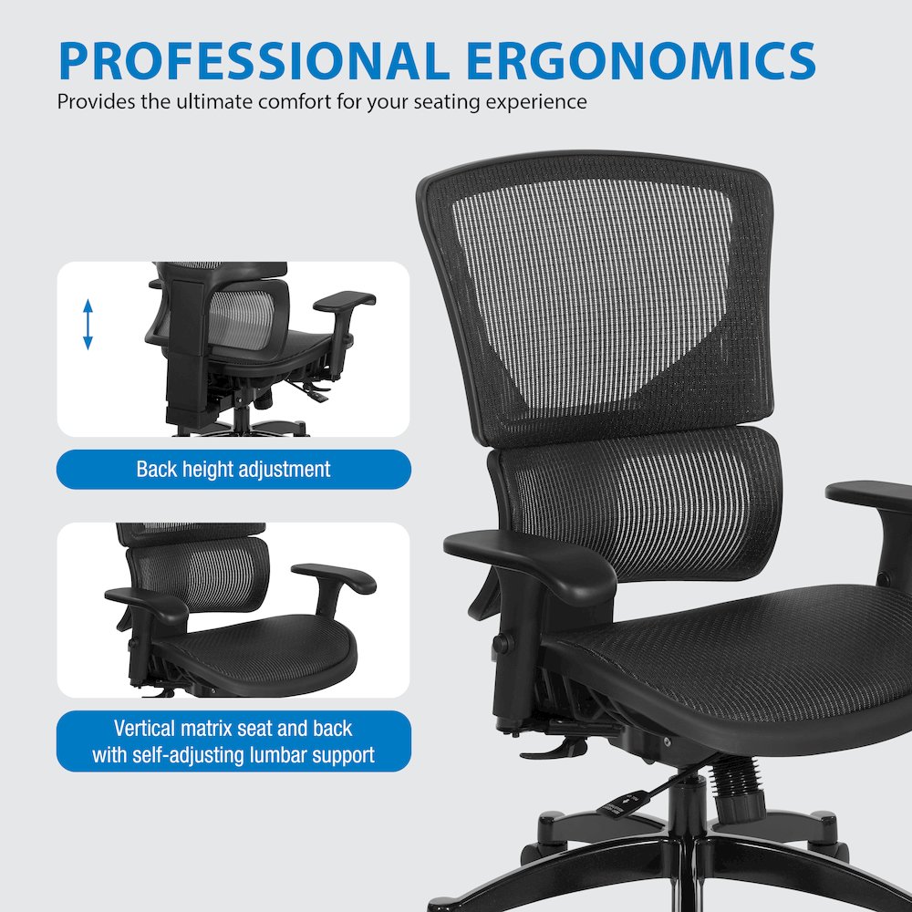 Big & Tall Vertical Matrix Seat and Back Manager's Chair. Picture 10