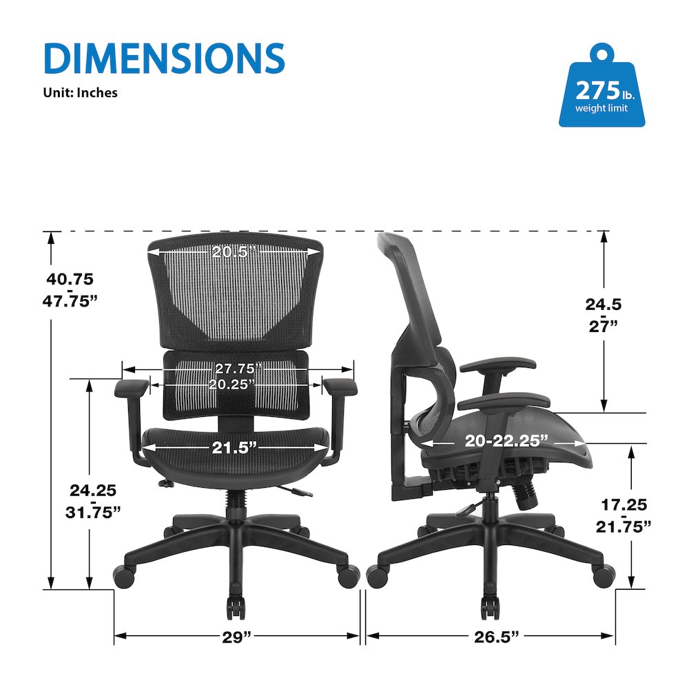 Vertical Matrix Seat & Back Manager's Chair. Picture 9