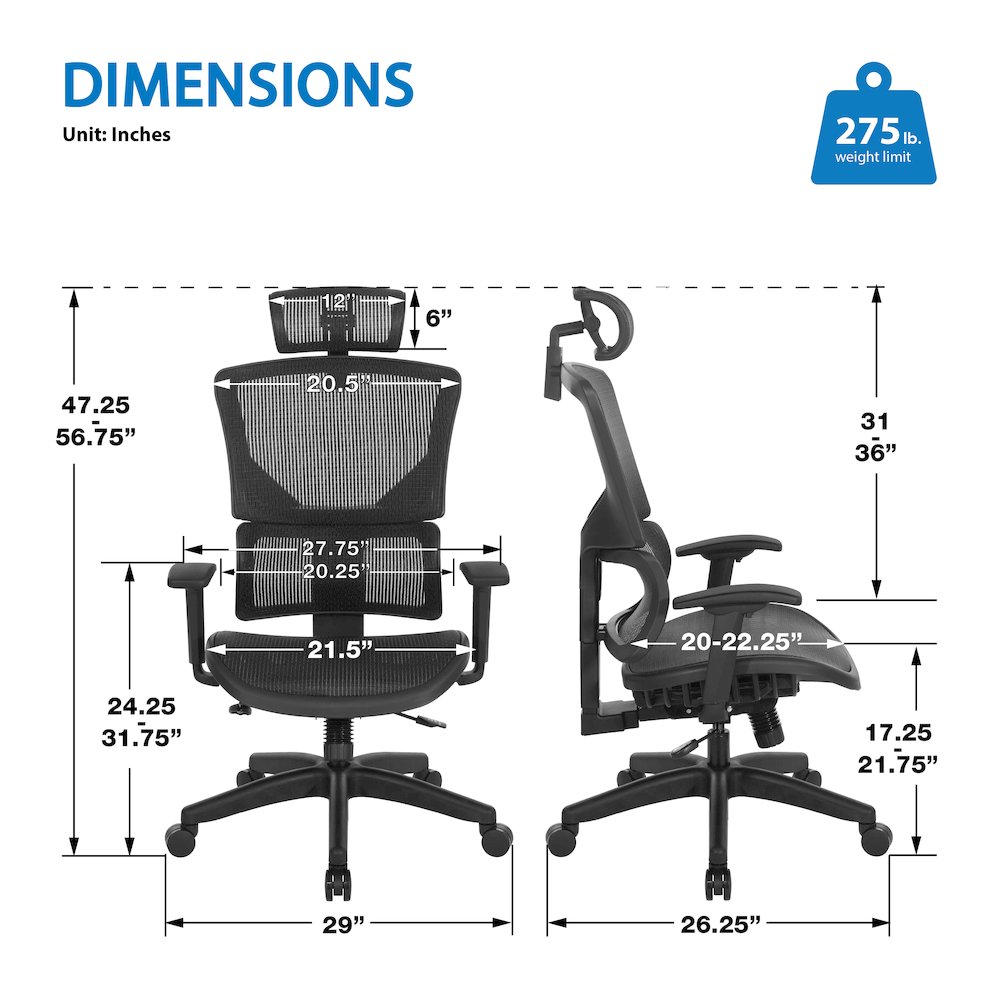 Vertical Matrix Seat & Back Manager's Chair. Picture 8