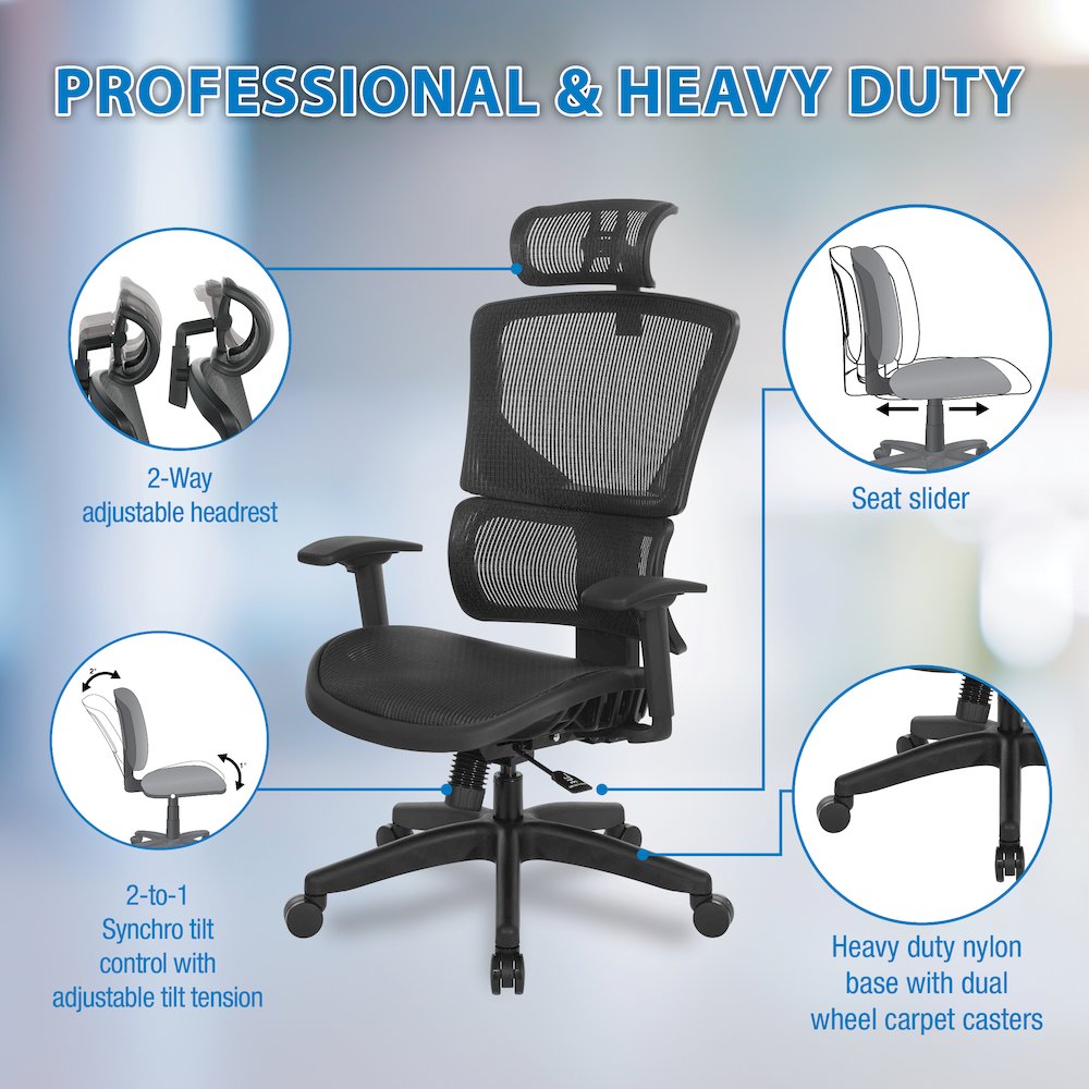 Vertical Matrix Seat & Back Manager's Chair. Picture 12