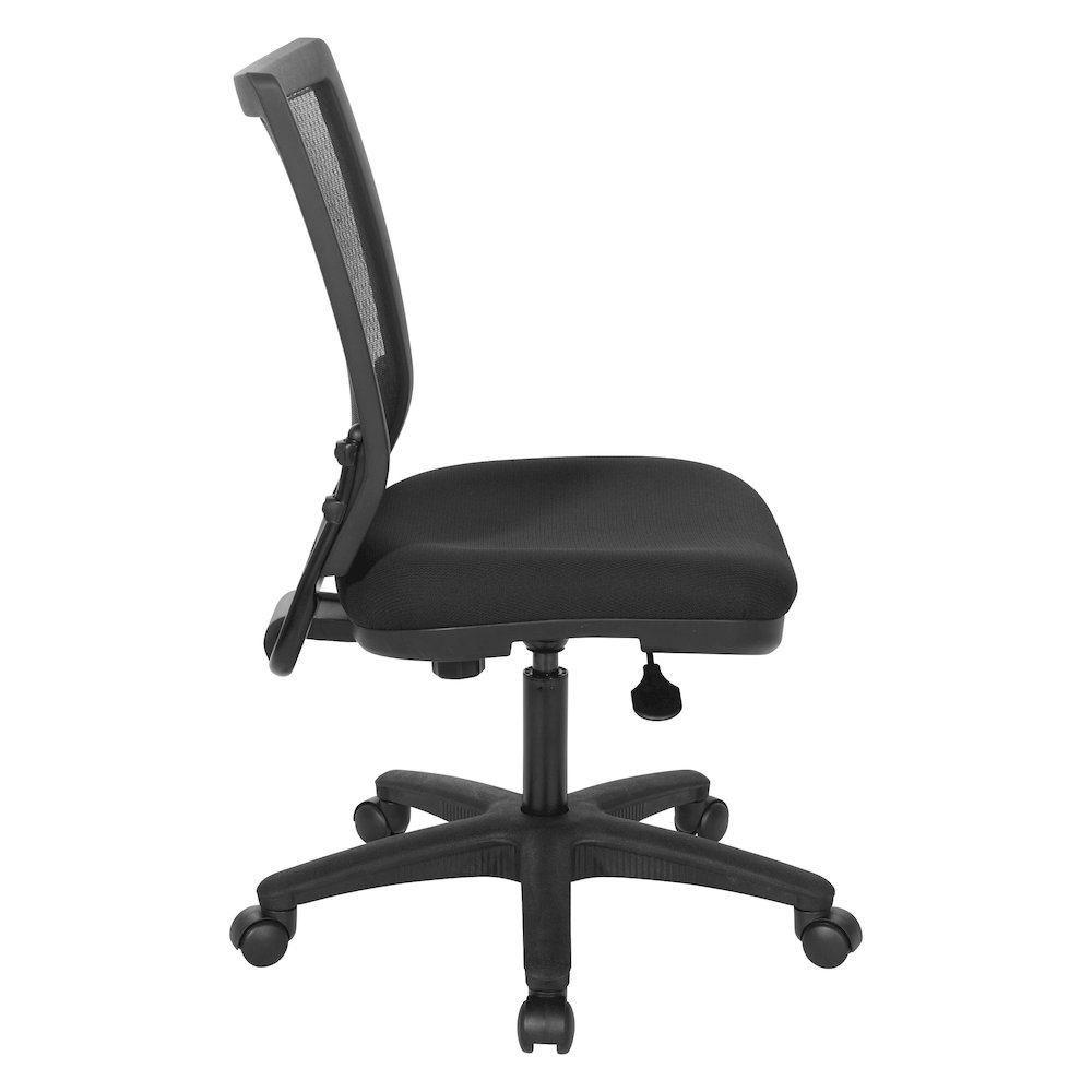 Worksmart Height Adjustable Armless Task Chair with Breathable Mesh Back. Picture 4