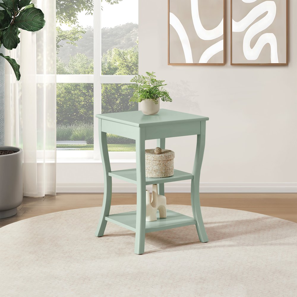 Golden Side Table in Sage Green Wood Finish. Picture 7