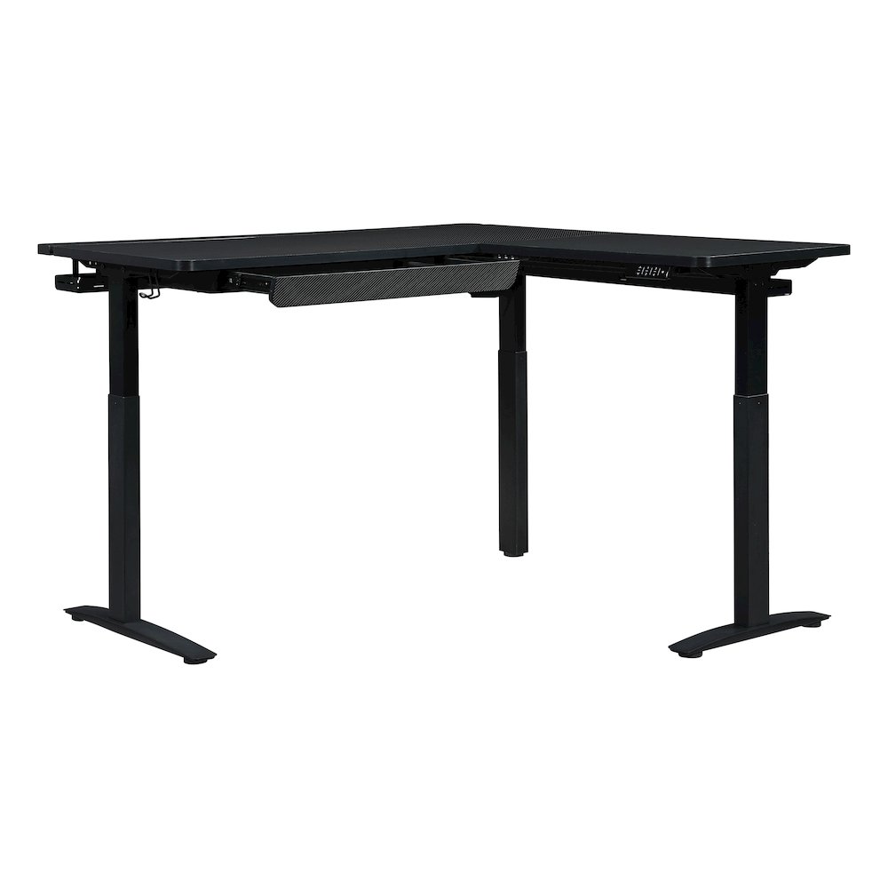 Kilo L-Shape Electric Lift Gaming Desk in Grey Carbon Fiber Finish. Picture 8