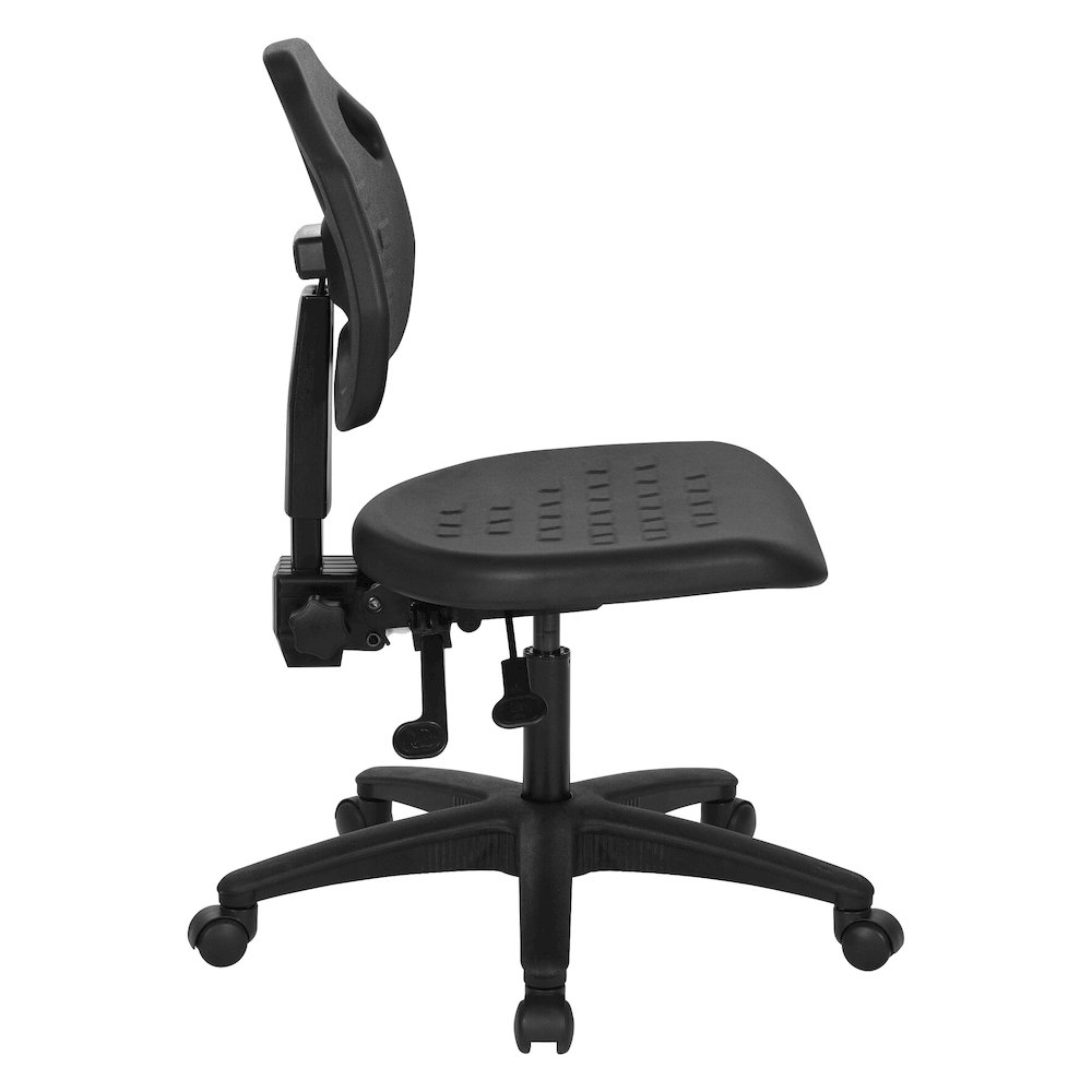 Black Self Skinned Urethane Task Chair Seat With Tilt Back Angel Adjustable. Picture 4