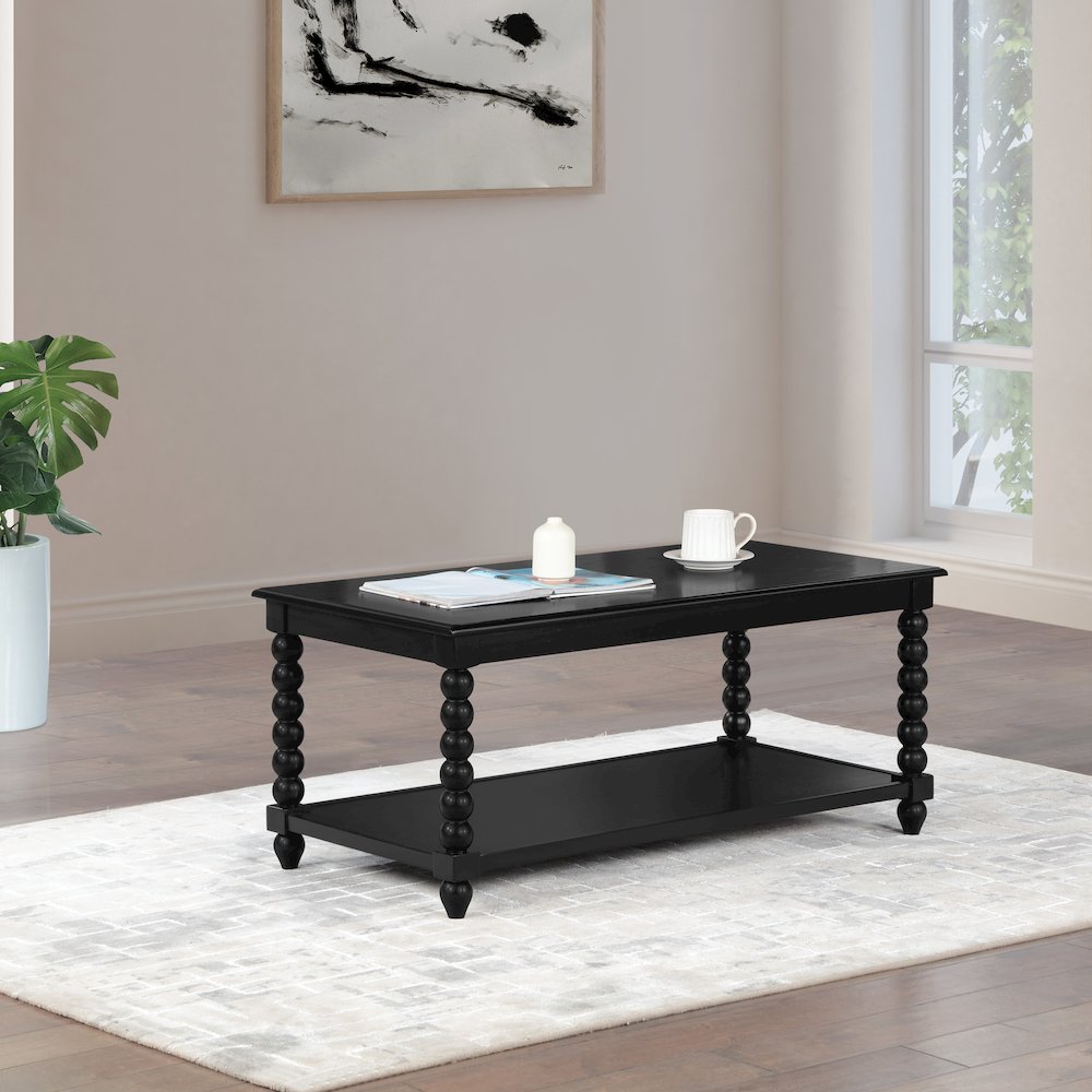 Elise Coffee Table in Black Finish. Picture 6