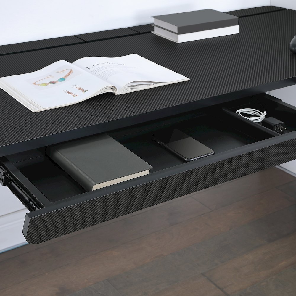 Kilo L-Shape Electric Lift Gaming Desk in Grey Carbon Fiber Finish. Picture 11