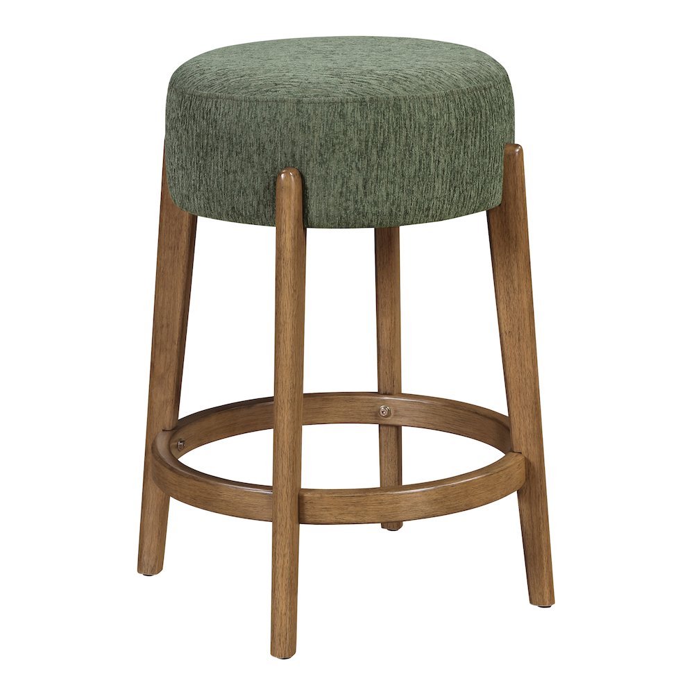 Wesley 26" Counter Stool in Pine Fabric with Medium Oak Finish Frame. Picture 2