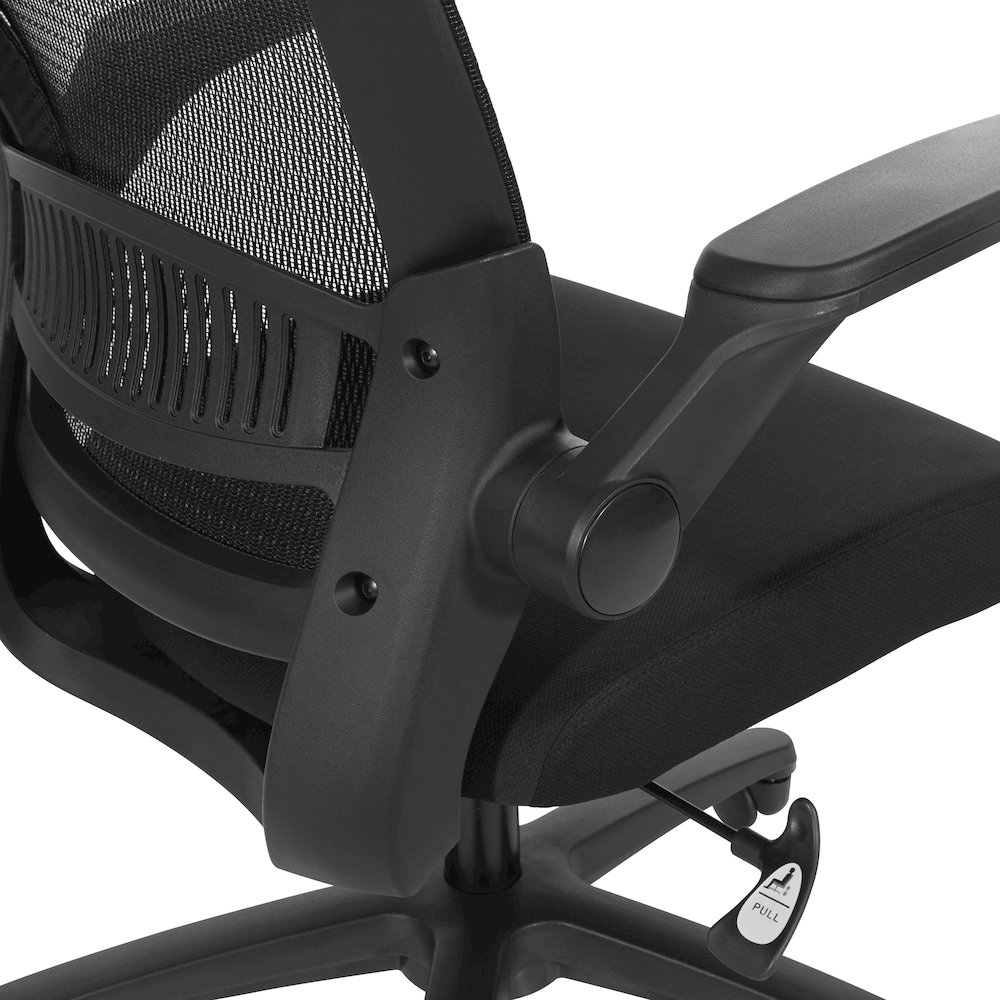 Managers Chair With Mesh Back In Black Fabric Seat Molded Foam. Picture 11