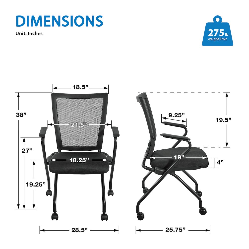 PU Padded Back Soft-Flex Frame with Breathable Progrid Mesh Back Folding Chair. Picture 3