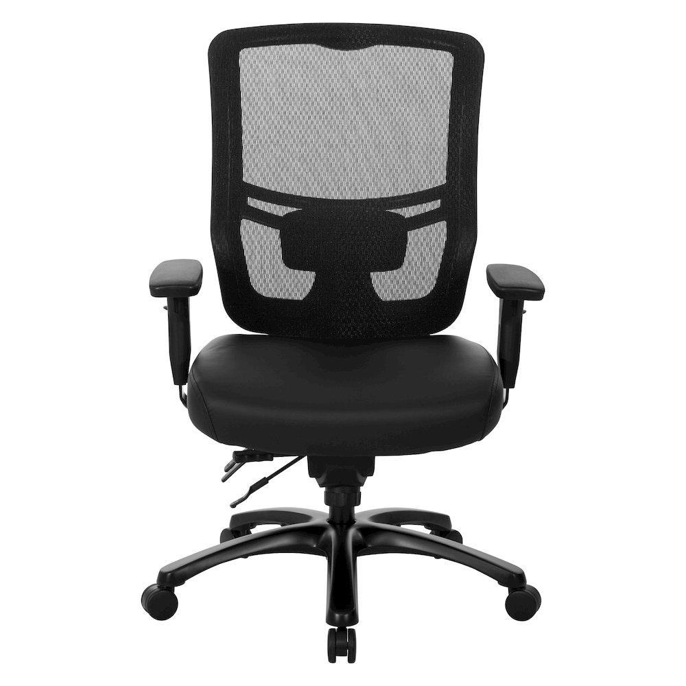 ProGrid Mesh Back Large Occupant Chair with 2-Way Adjustable PU-Padded Arms. Picture 2