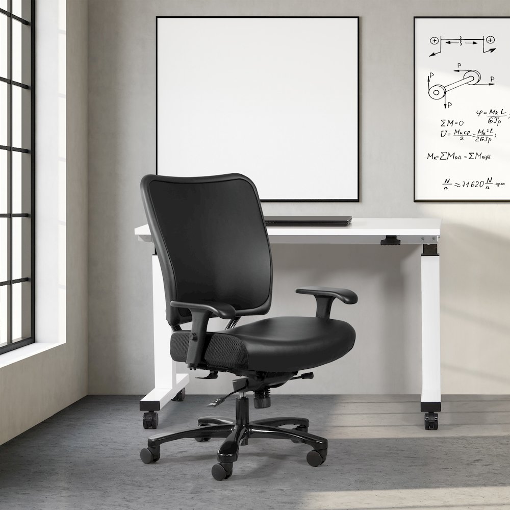 Big & Tall Dillon Black Ergonomic Chair With Black Dillon Fabric Seat. Picture 6