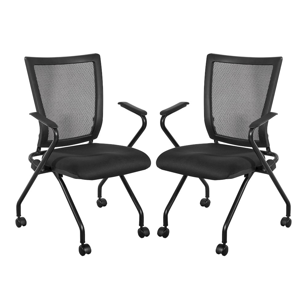 PU Padded Back Soft-Flex Frame with Breathable Progrid Mesh Back Folding Chair. Picture 1