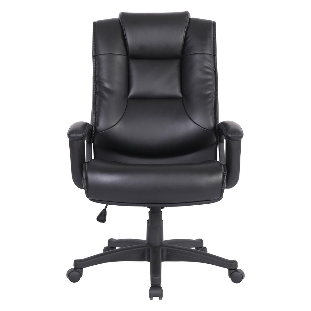 High Back Bonded Lthr Chair, Black. Picture 3