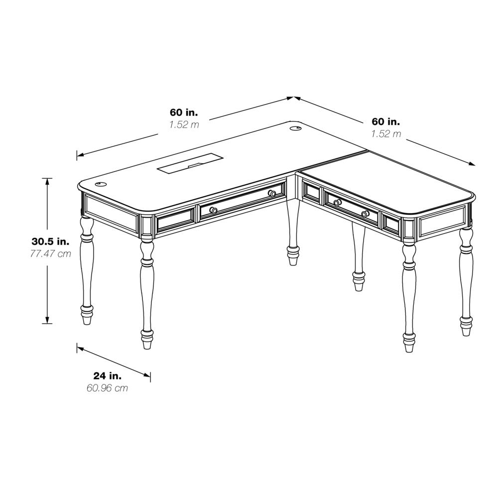 Country Meadows L-Shaped Desk w/PWR. Picture 5