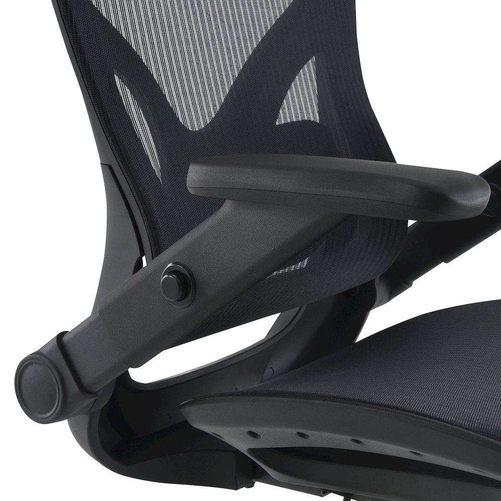 Black Matrix Seat and Back Manager’s Chair, PU-Padded Adjustable 4D Flip Arms. Picture 9