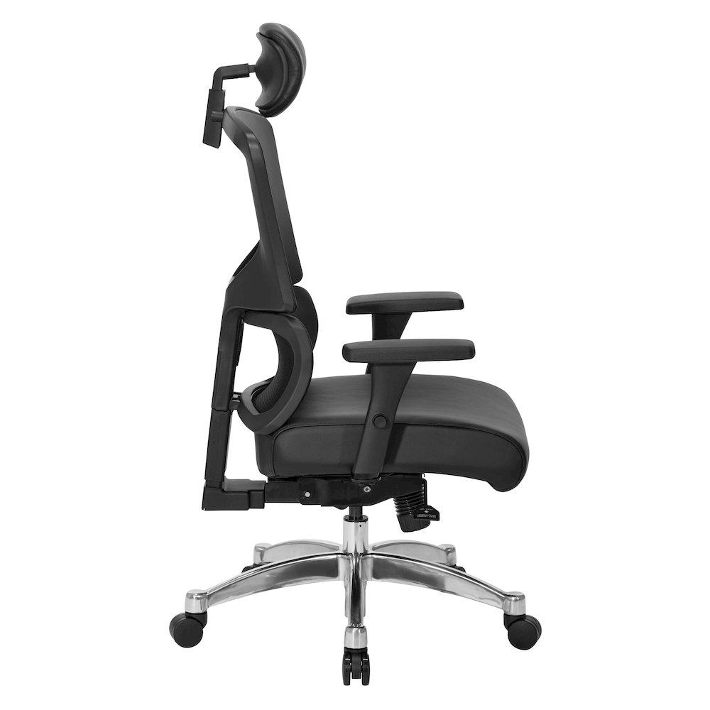 Manager’s Chair with Dillon Black Fabric Seat and Back and adjustable Headrest. Picture 4