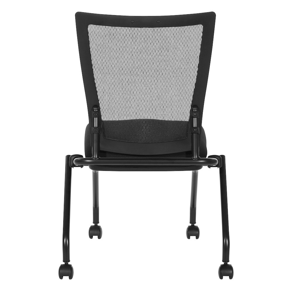 PU Padded Back Soft-Flex Frame Progrid Mesh Back Armless Folding Chair. Picture 7
