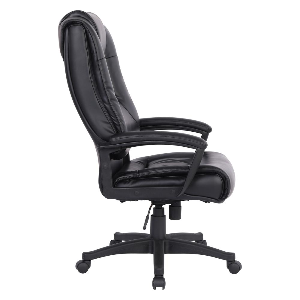 High Back Bonded Lthr Chair, Black. Picture 4