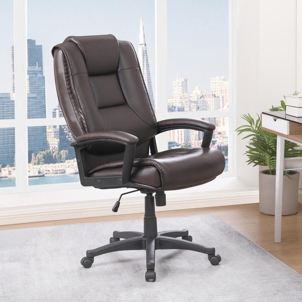 High Back Bonded Lthr Chair, Espresso. Picture 7