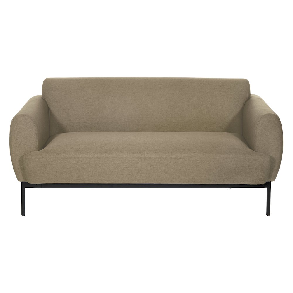 Delta Sofa in Taupe Fabric with Black Metal Legs. Picture 2