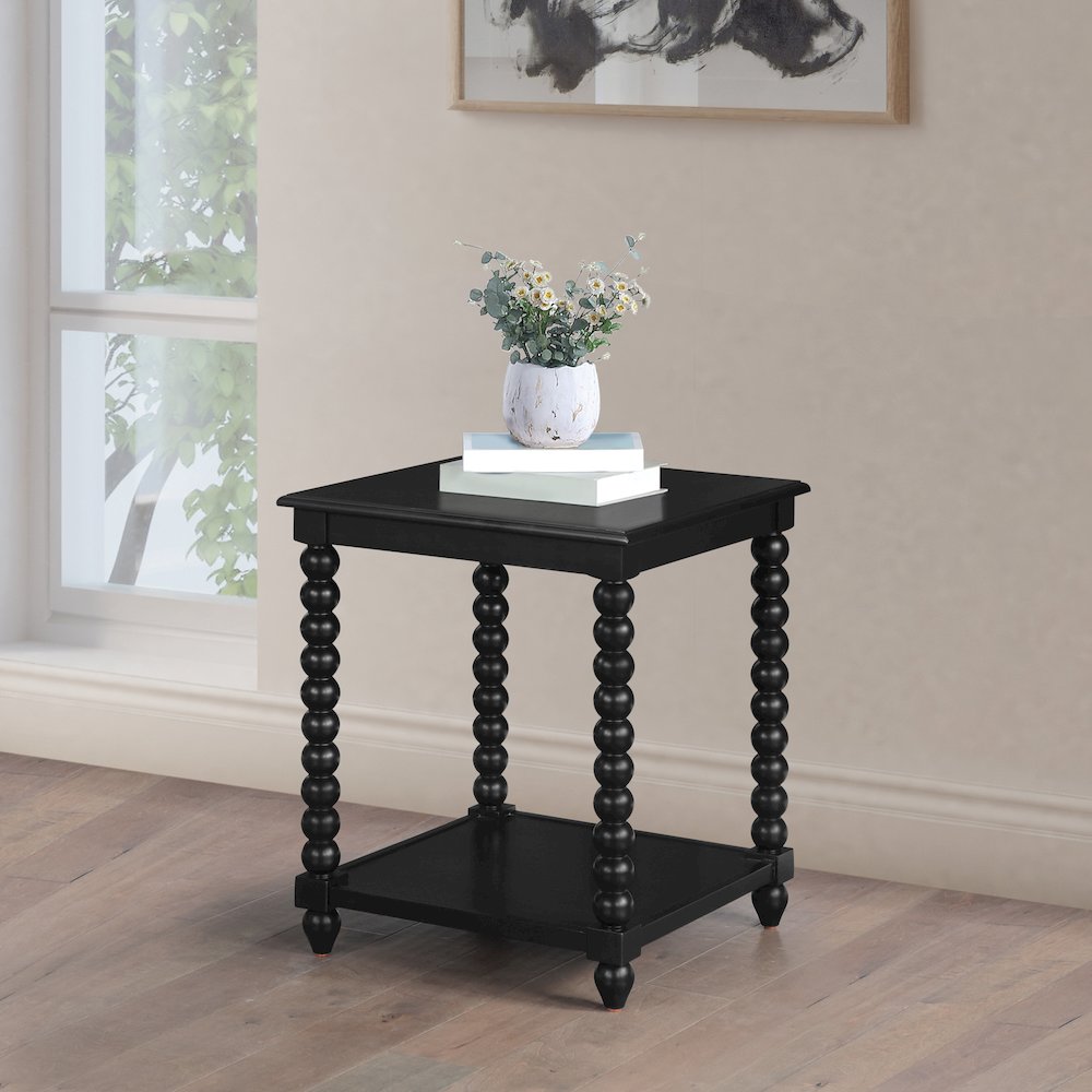 Elise End Table in Black Finish. Picture 6