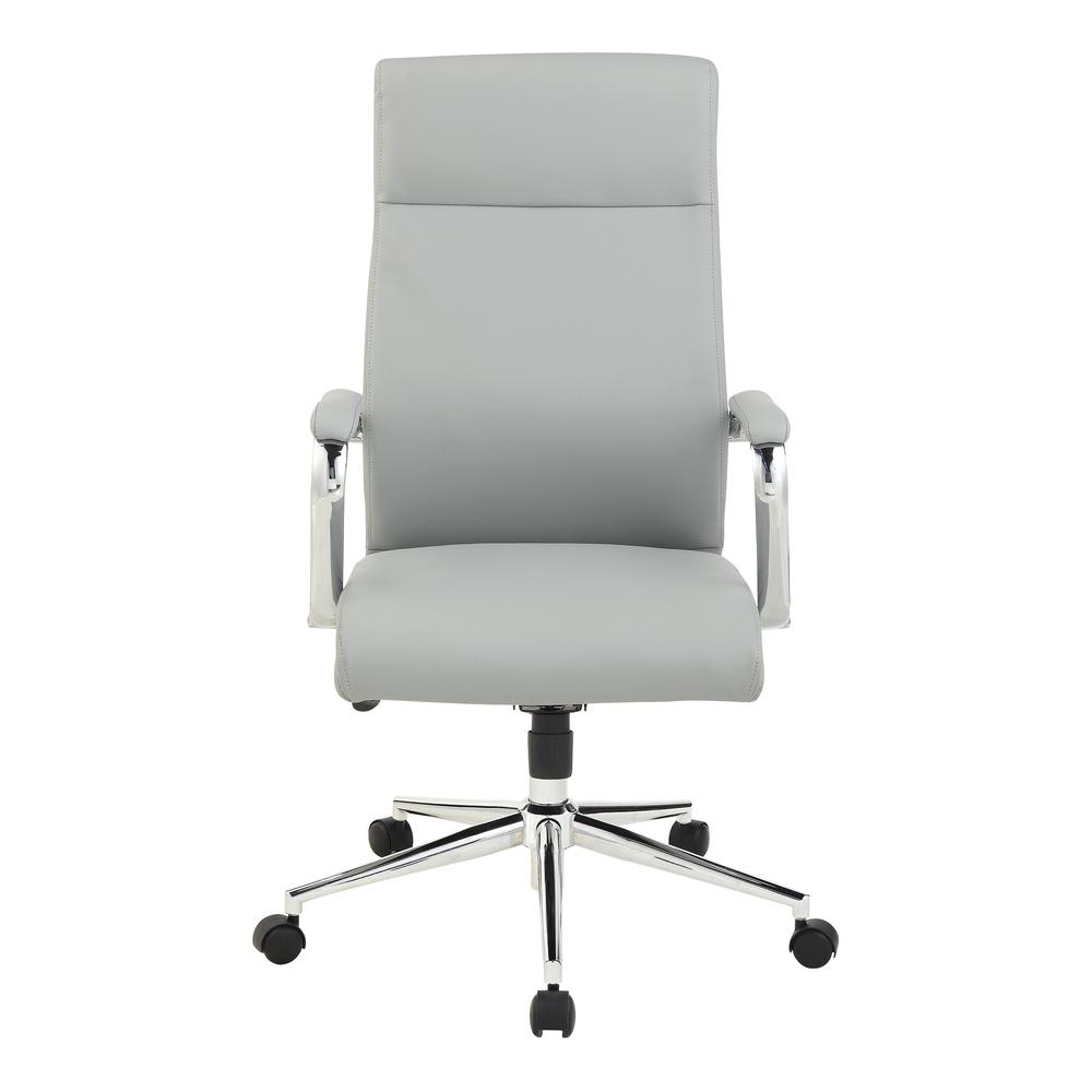 High Back Manager's Chair with Dillon Steel Antimicrobial Fabric and Chrome Base. Picture 2