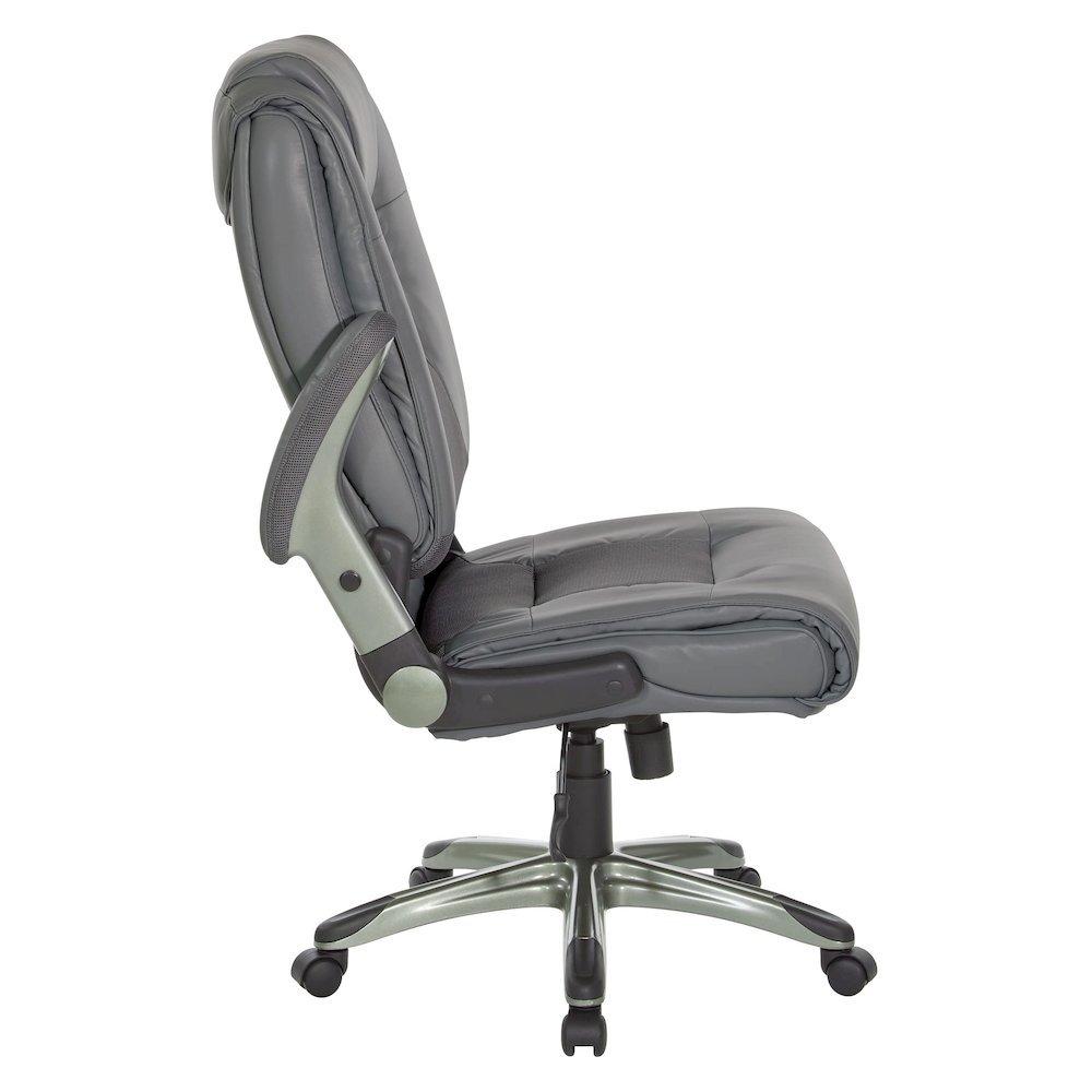 Exec Bonded Lthr Office Chair, Charcoal Grey / Titanium. Picture 7