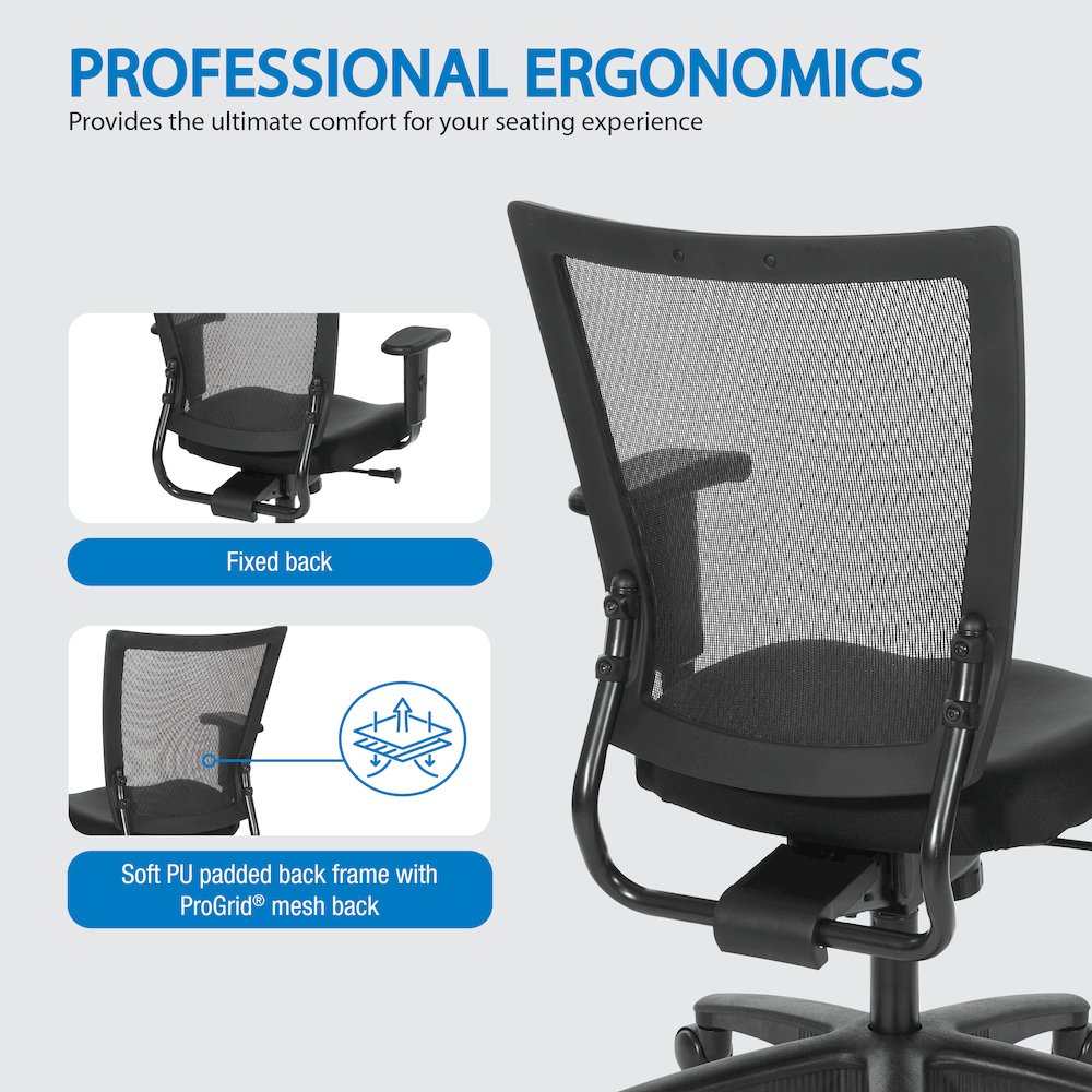 Soft Frame Task Chair Mesh Back in Coal Freeflex Fabric Seat 2 to 1 Mechanism. Picture 9