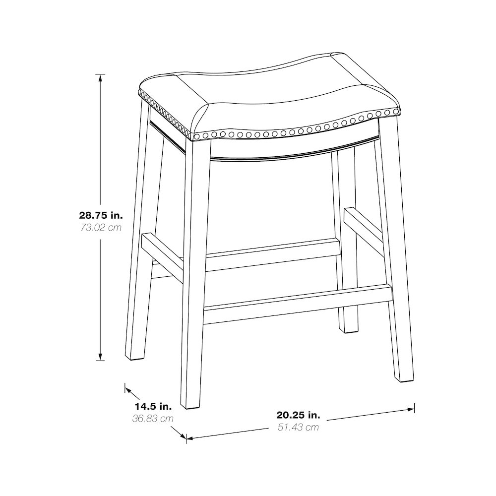 Saddle Stool 30" in Linen Fabric and Antique Grey Base 2-Pack, MET4330AG-L32. Picture 2