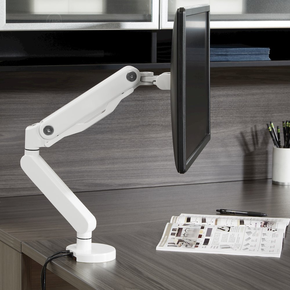 Single Monitor Arm with Dual USB 3.0 Port in White Finish, A2MAS1730-WH. Picture 4