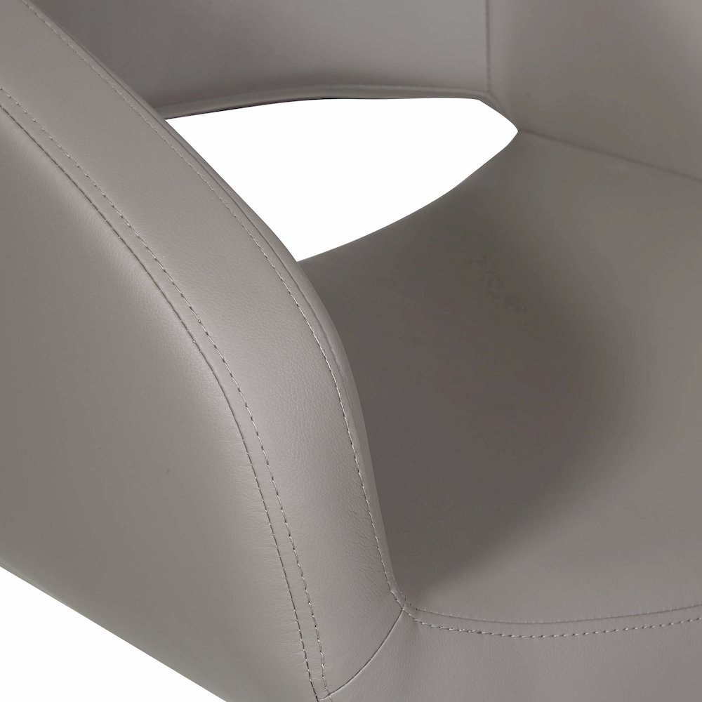 Lounge Chair in Grey Faux Leather with Chrome Base, LRL-R103. Picture 6