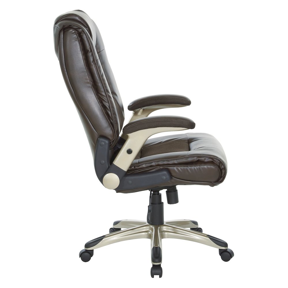 Exec Bonded Lthr Office Chair, Espresso / Cocoa. Picture 6