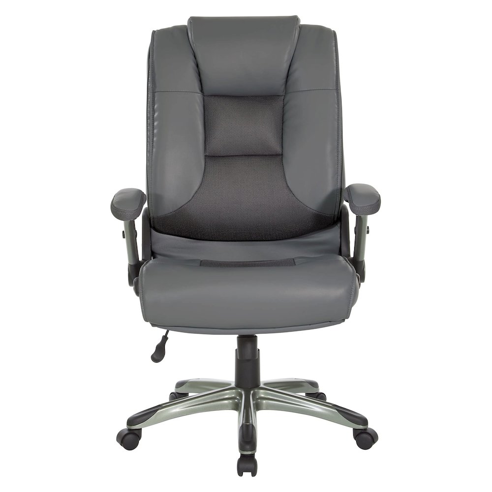 Exec Bonded Lthr Office Chair, Charcoal Grey / Titanium. Picture 4