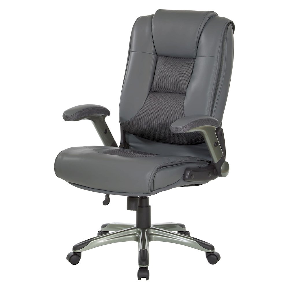 Exec Bonded Lthr Office Chair, Charcoal Grey / Titanium. Picture 5