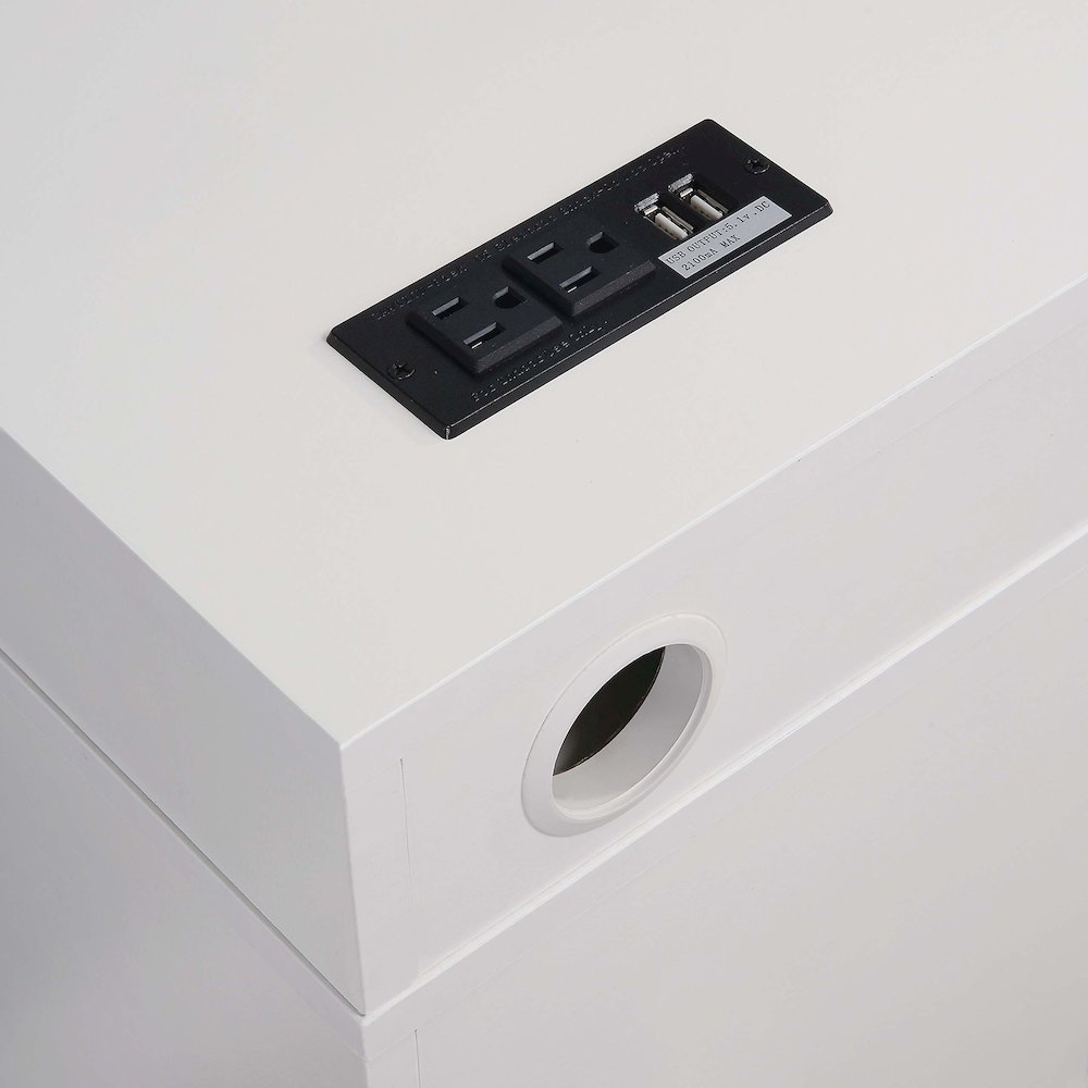 Ravel 47"W Desk with Storage in White Finish KD, RV9848-WH. Picture 9