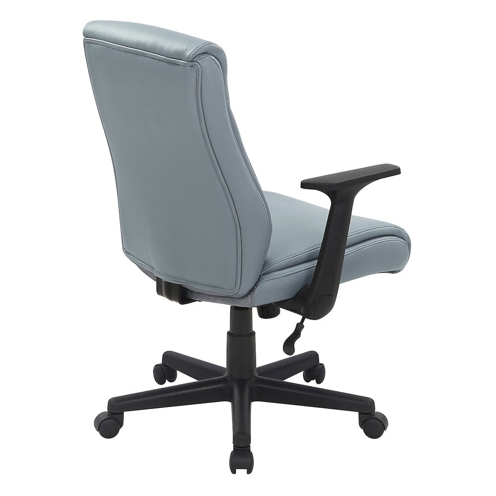 Mid-Back Managers Chair with Flip Up Arms in Charcoal Grey Faux Leather. Picture 3