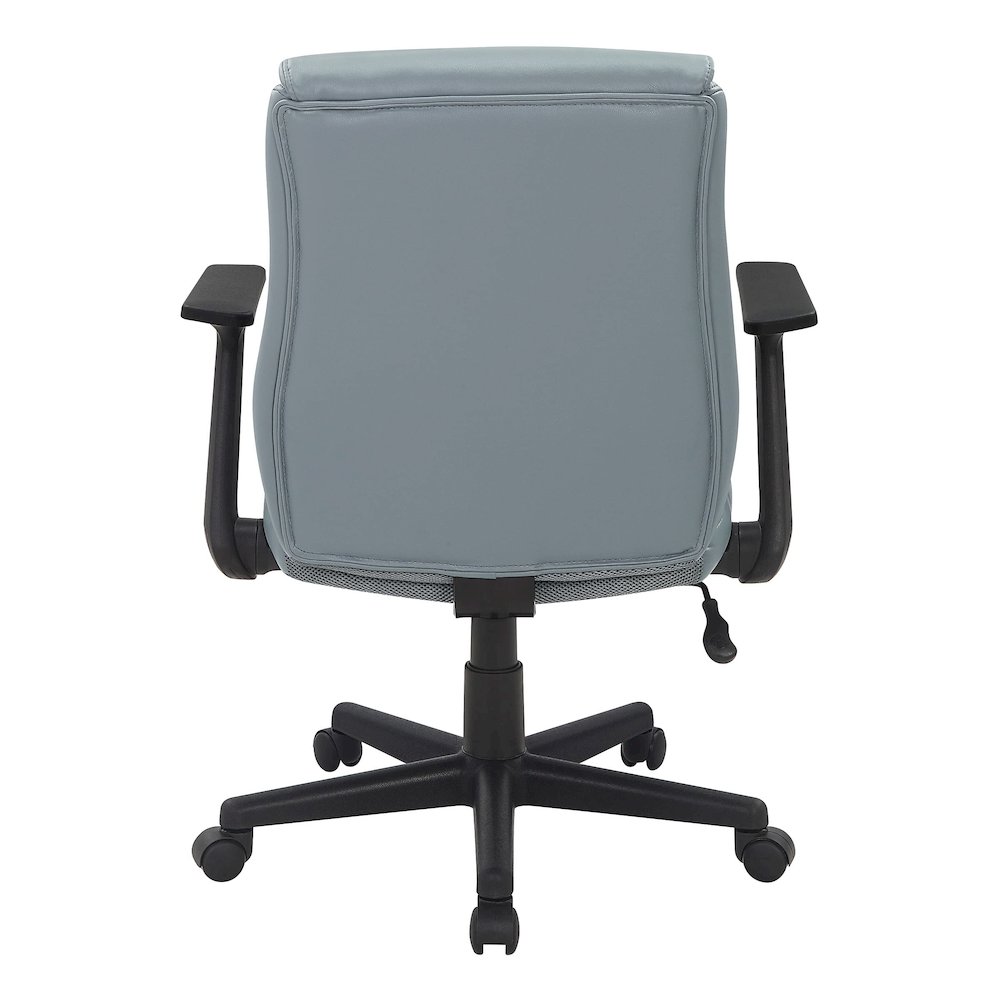 Mid-Back Managers Chair with Flip Up Arms in Charcoal Grey Faux Leather. Picture 4