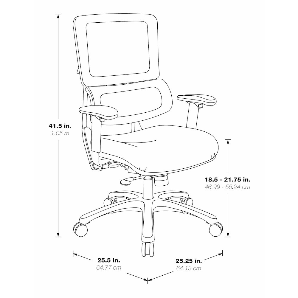 Vertical Black Mesh Back Chair. Picture 9