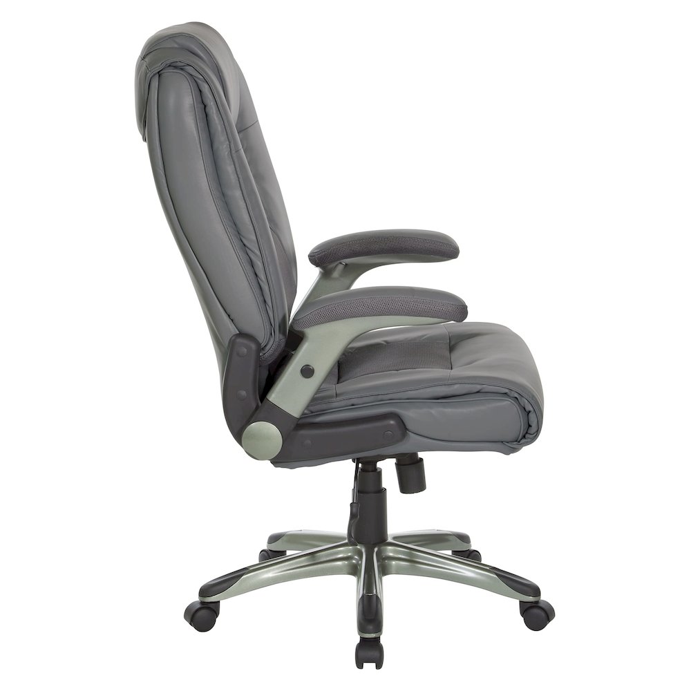 Exec Bonded Lthr Office Chair, Charcoal Grey / Titanium. Picture 6