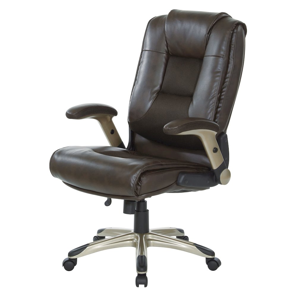 Exec Bonded Lthr Office Chair, Espresso / Cocoa. Picture 5