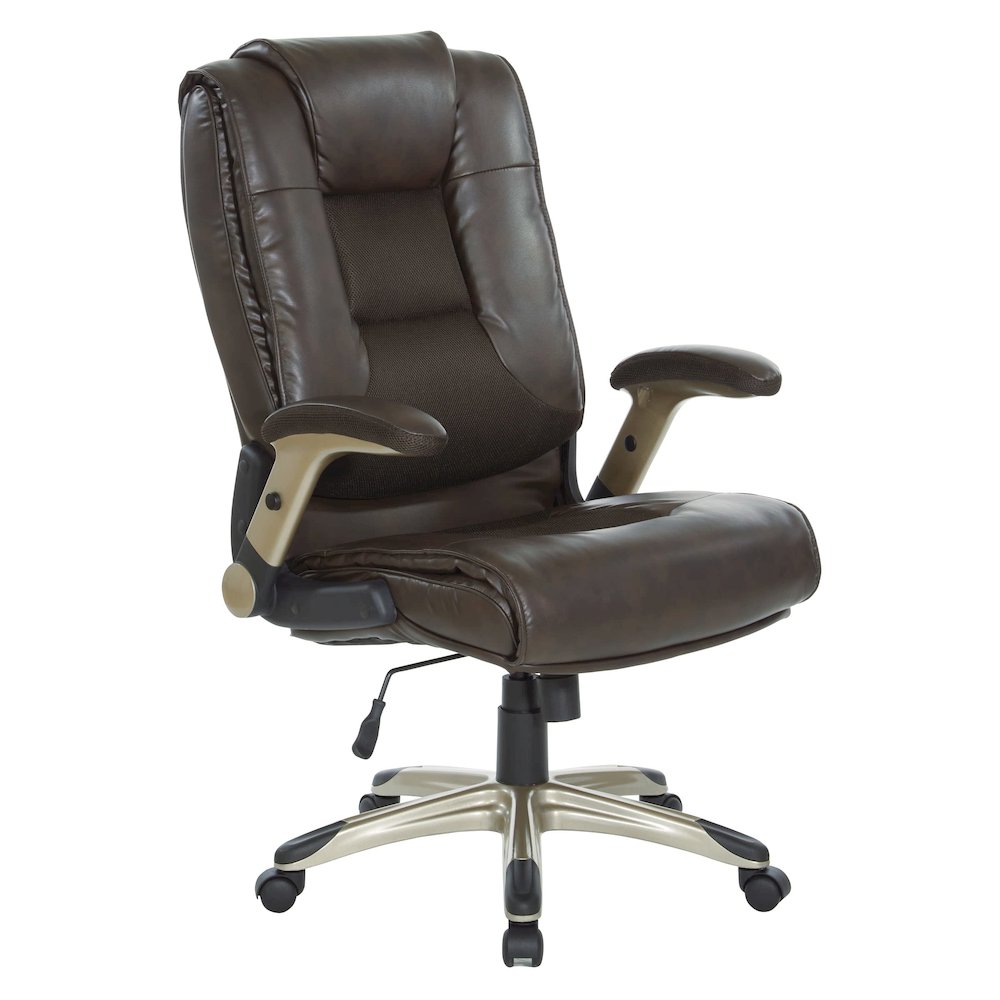Exec Bonded Lthr Office Chair, Espresso / Cocoa. Picture 1