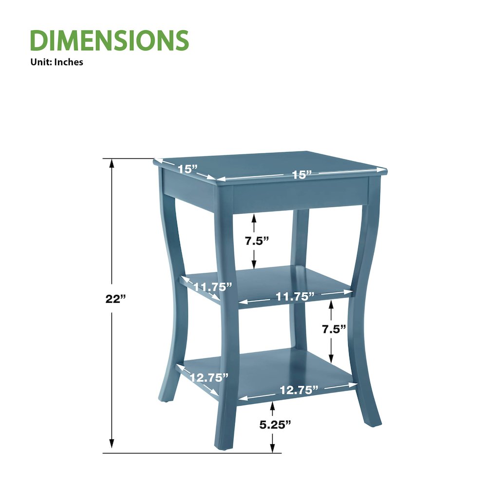 Golden Side Table in Blue Wood Finish. Picture 3